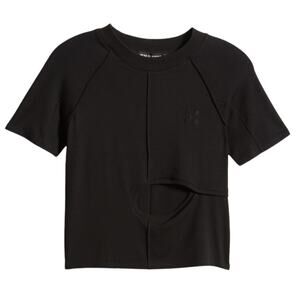 Head of State Gender Inclusive Diamond Front Cutout T-Shirt - Black Size S